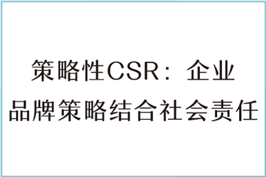 策略性CSR：企业品牌策略结合社会责任